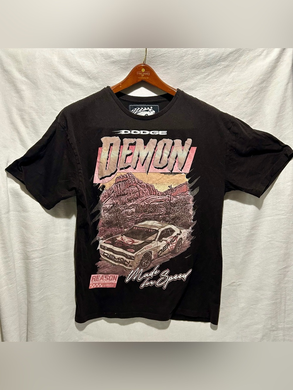 Dodge x Reason Demon Limited Edition Collab Graphic Tee Sz XL Black